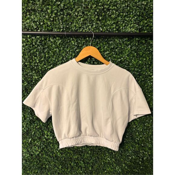 Lululemon Softstreme Gathered T-Shirt Sz 6 Icy White - Picture 1 of 5
